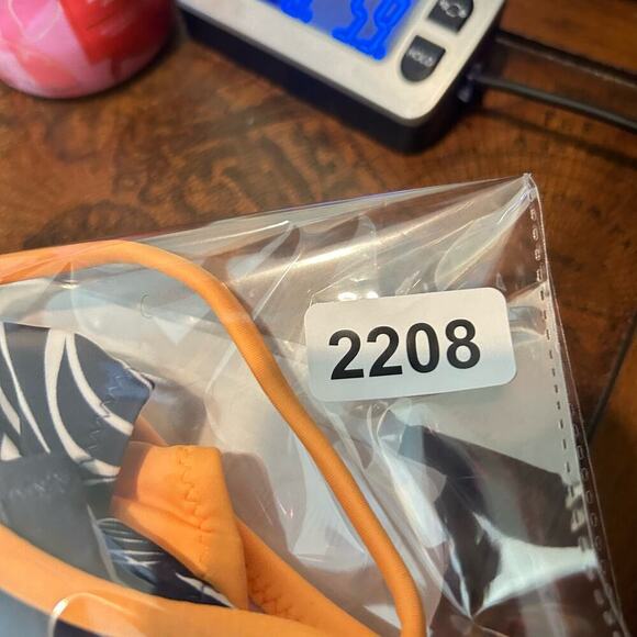 Cupshe Swimsuit‎ Womens S Orange Blue Lace Up Strappy Two Piece Bikini NEW - Picture 7 of 8